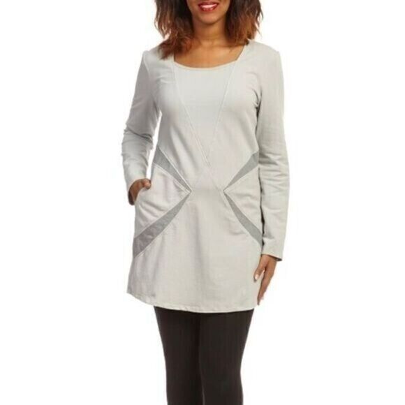 Prairie Underground Dresses & Skirts - Prairie Underground Airstream Sound Wave Tunic Dress Women's M Gray Long Sleeve